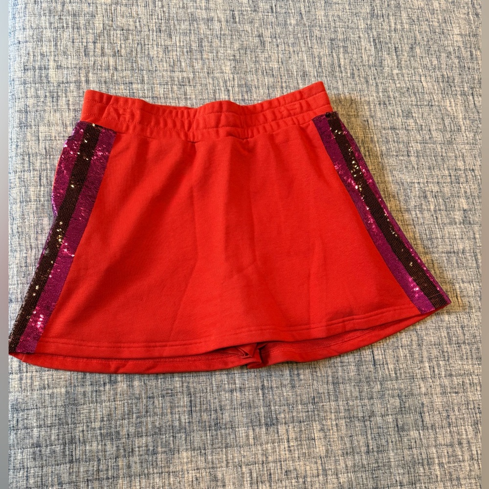 NWT Red Sequin-Trimmed Women's Skort